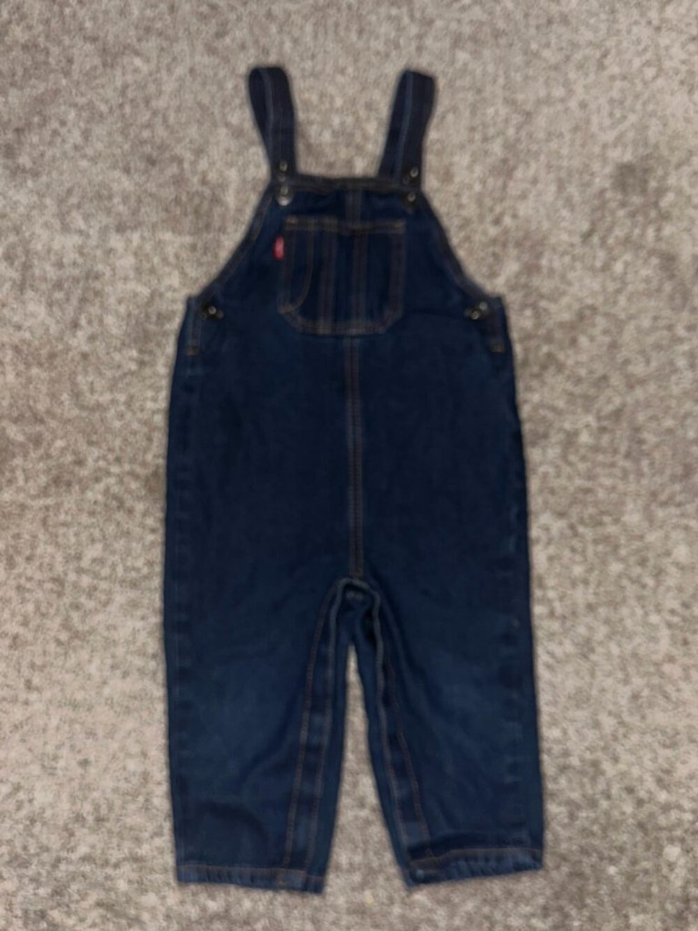 Levi's Levi Strauss Toddler Dark Blue Denim Bib Overalls Sz 24 months M